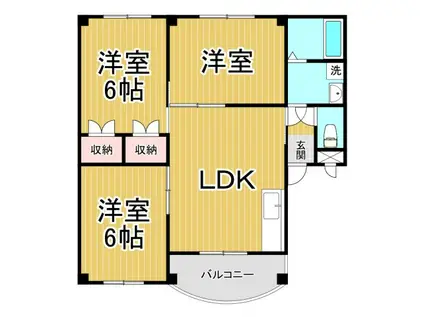 マノワール(3LDK/1階)の間取り写真