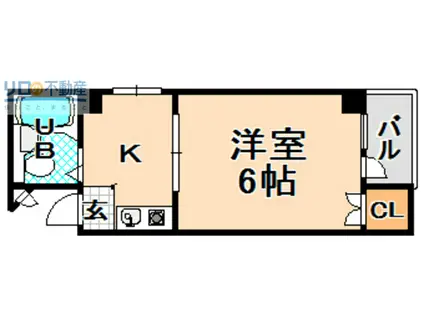 ロイヤルハイツ武庫之荘(1K/2階)の間取り写真