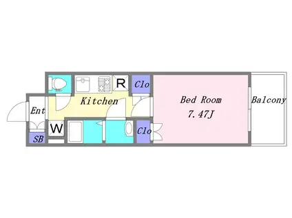 コモディカーサ高島平(1K/3階)の間取り写真