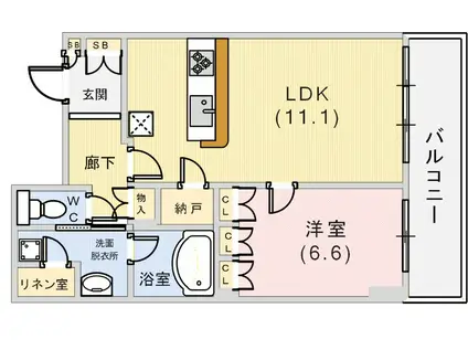 ザ・パークハウス神戸ハーバーランドタワー(1LDK/14階)の間取り写真