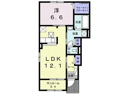 ゴーズハイツ III(1LDK/1階)の間取り写真