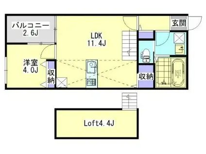 GOENNII(1LDK/1階)の間取り写真
