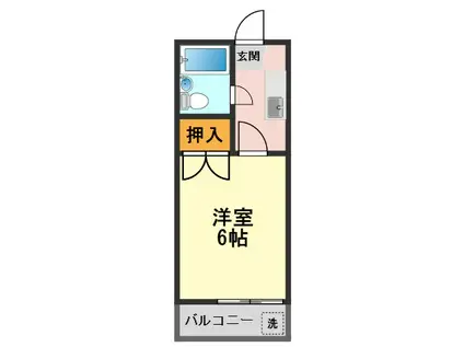 レジデンス高橋II(1K/2階)の間取り写真