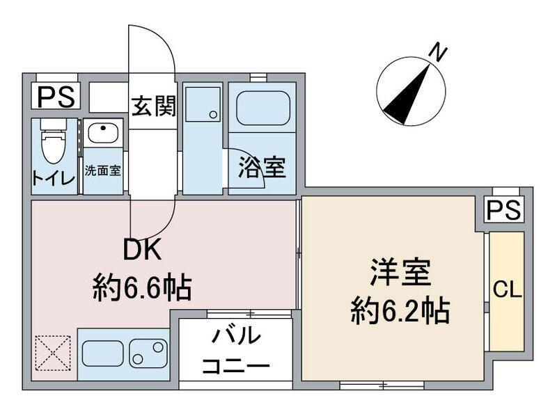 カサ ド アマリア(1DK/1階)の間取り写真