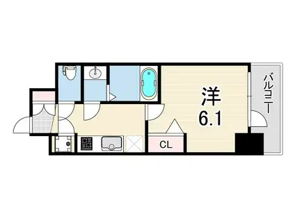 アドバンス神戸セラフィム(1K/6階)の間取り写真