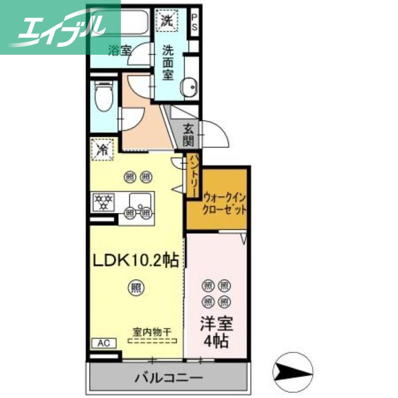 オベリオ(1LDK/2階)の間取り写真