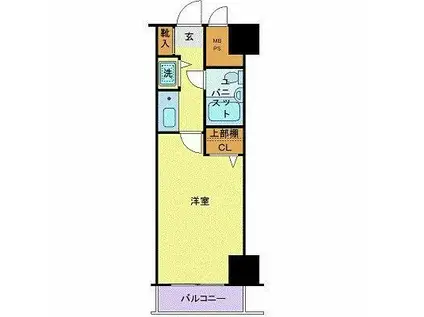 ルイシャトレ恵比寿(1K/7階)の間取り写真