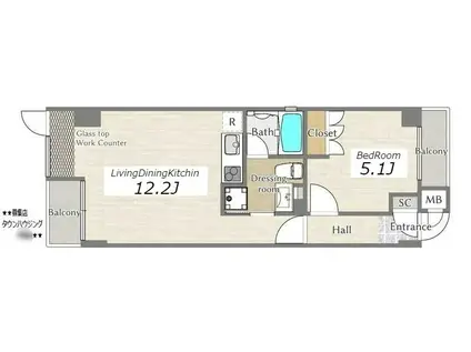 POMONA(1LDK/3階)の間取り写真