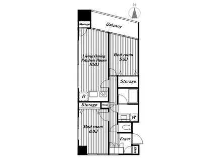 広尾ユタカタワーズ(2LDK/8階)の間取り写真