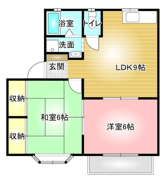 レジデンス明和B(2DK/2階)の間取り写真