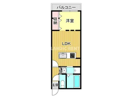 BRANCHE薬院大通(1LDK/2階)の間取り写真