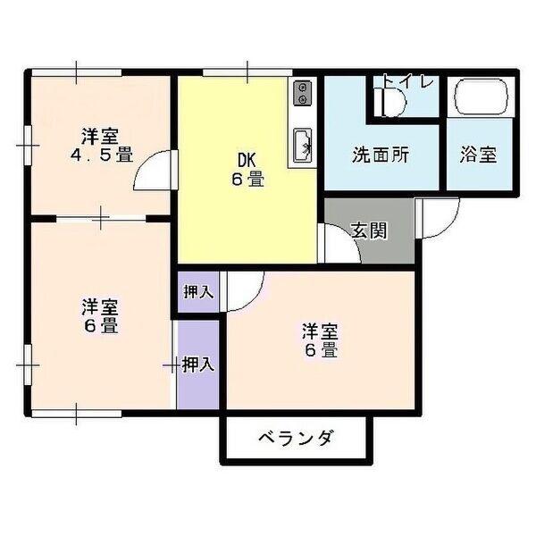 サンモール・SRB(3DK/2階)の間取り写真