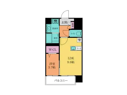 MID TERRACE ミッド テラス(1LDK/4階)の間取り写真