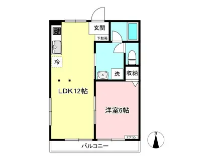エーデルハイムC棟(1LDK/1階)の間取り写真