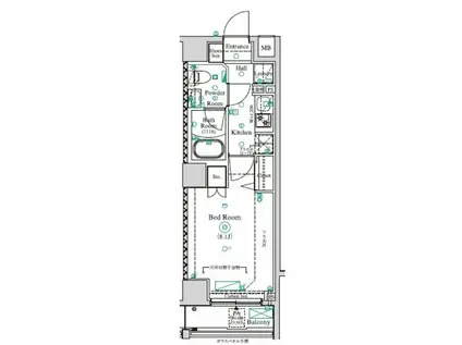 REILIS NISHIDAI AZ(1K/3階)の間取り写真