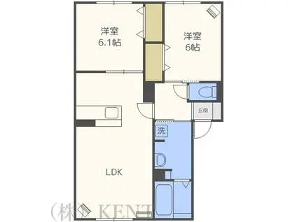 ルミエールN39 I(2LDK/2階)の間取り写真