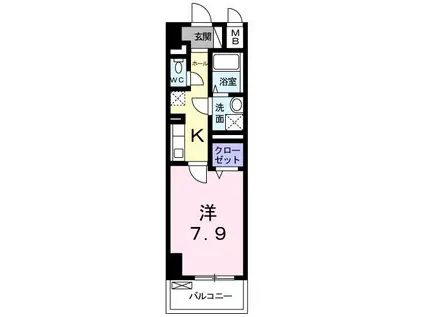 プレシオール小幡(1K/3階)の間取り写真