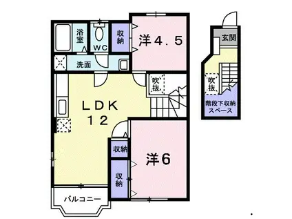 アーベン有田I(2LDK/2階)の間取り写真