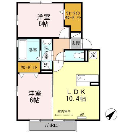 ソシア宮島 II(2LDK/2階)の間取り写真