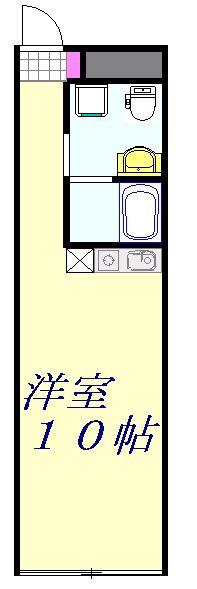 クアドゥロ(ワンルーム/3階)の間取り写真