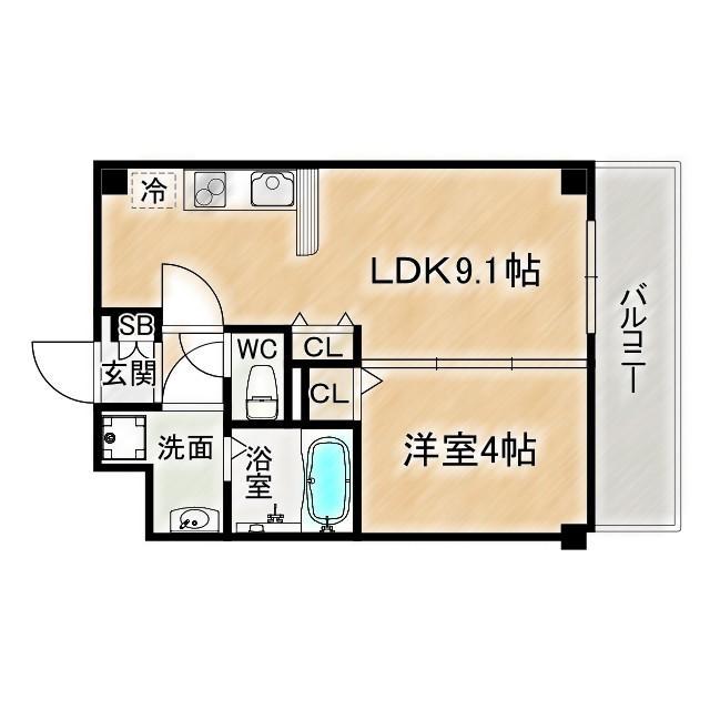 HCレジデンス(1LDK/3階)の間取り写真