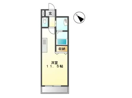 CASA RAFFINE DUEX(ワンルーム/4階)の間取り写真