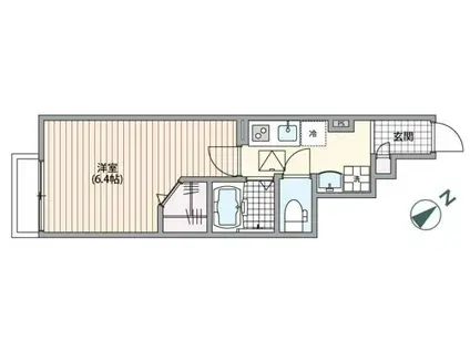 ミハス阿佐ヶ谷(1K/1階)の間取り写真