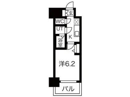 メイクスWアート今池III(1K/7階)の間取り写真