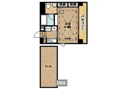 シュロス武蔵新城(1K/4階)の間取り写真