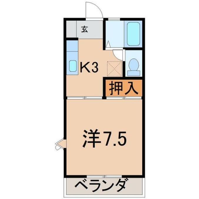 エッセンシャル岡部(1K/1階)の間取り写真