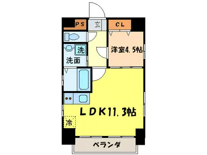 名駅コートナゴノ(1LDK/5階)の間取り写真
