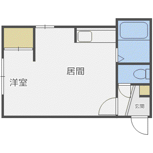 レスペデザ菊水(1DK/1階)の間取り写真