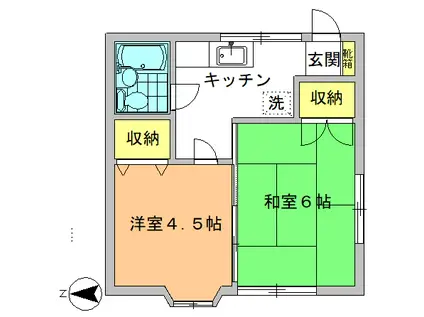 コーポAOKI(2K/1階)の間取り写真