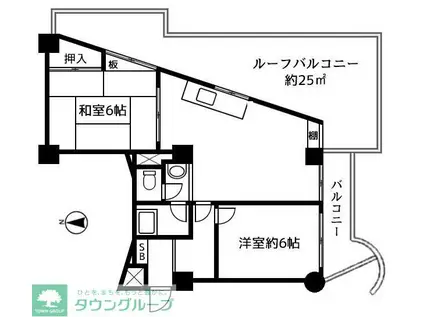シャンボール代々木(2LDK/4階)の間取り写真