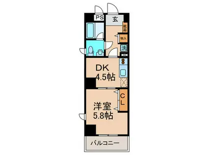 大森北誠ビル(1DK/7階)の間取り写真