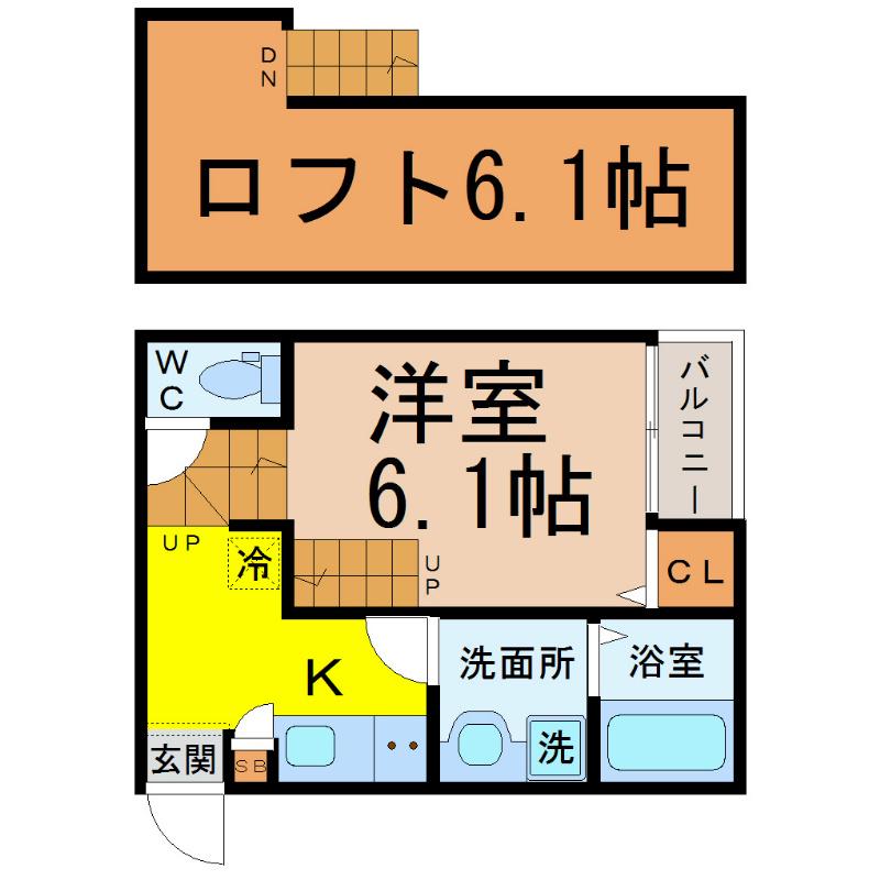 カンファーフォレスト(1K/1階)の間取り写真