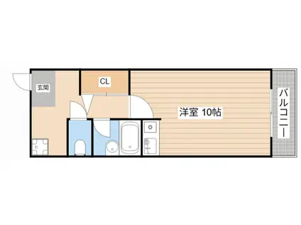 ウイングサンキャッスル(ワンルーム/1階)の間取り写真