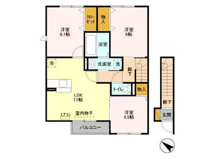 パークシティ土合A(3LDK/2階)の間取り写真