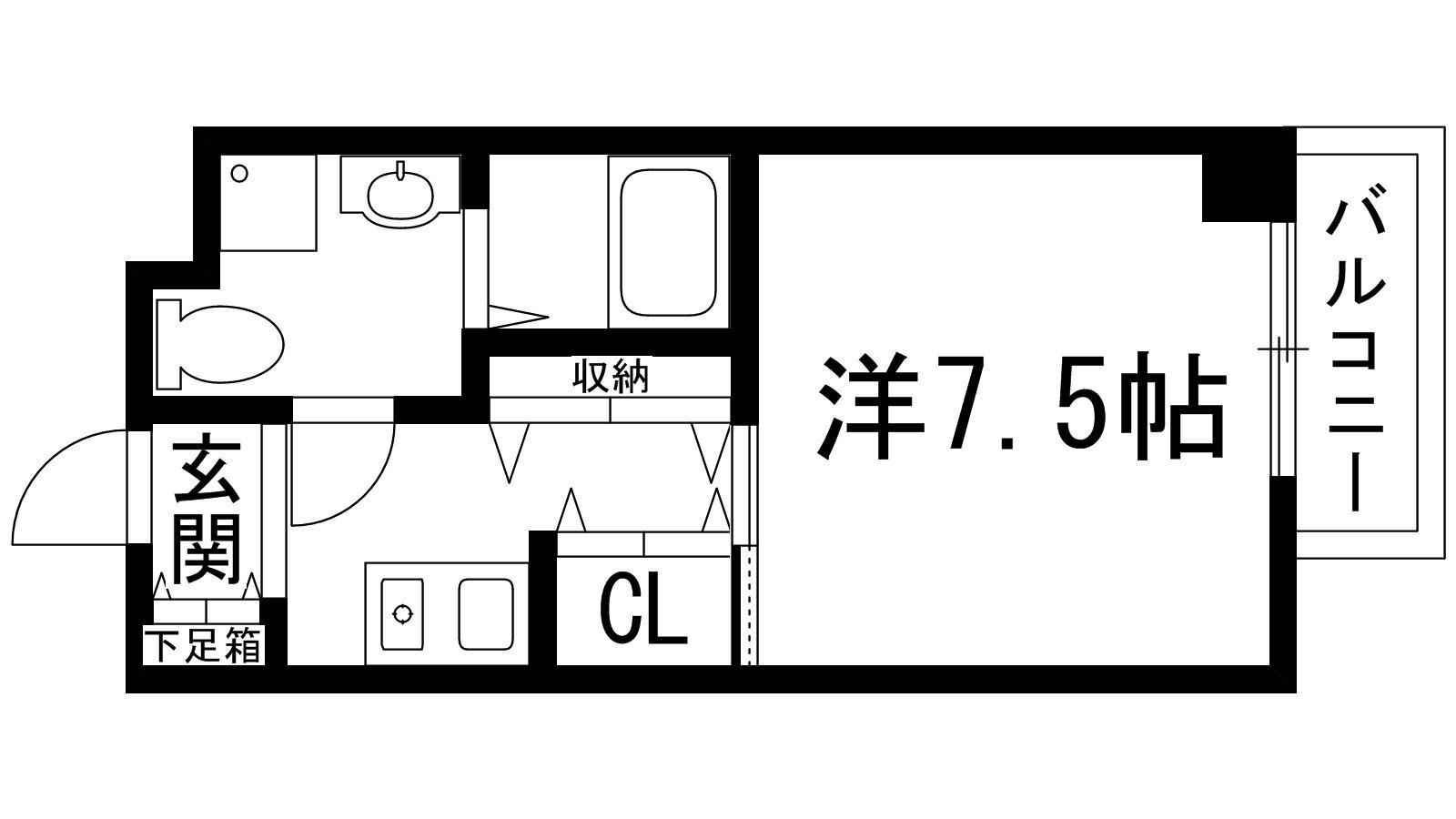 阪急今津線 門戸厄神駅 徒歩3分 3階建 築20年(1K/2階)の間取り写真