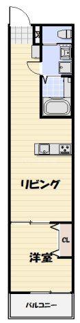 LIKES仁戸名町B棟 B(1LDK/2階)の間取り写真