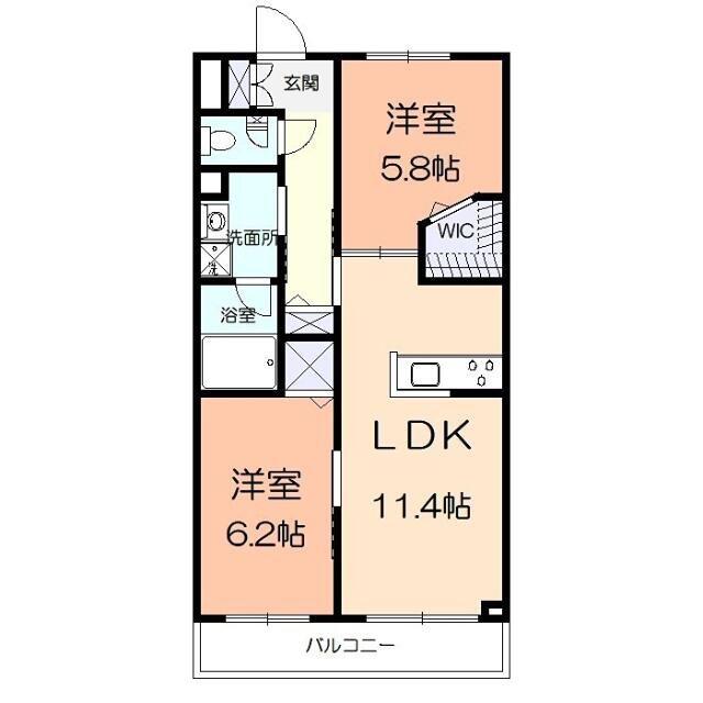リラフォート(2LDK/3階)の間取り写真