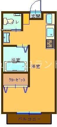 徳重アパート(ワンルーム/1階)の間取り写真