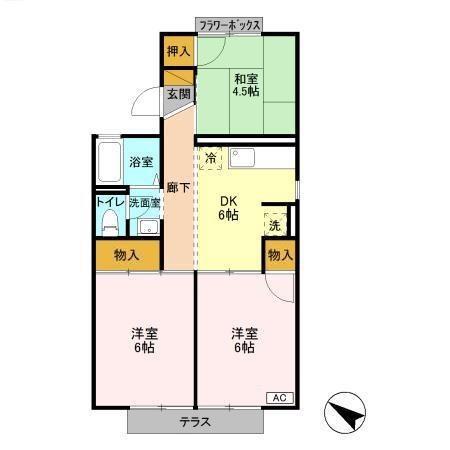 メゾン高橋A棟(3DK/1階)の間取り写真