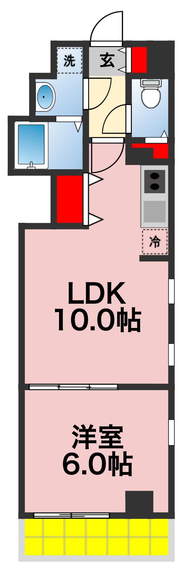 COTE DOR SOGA(1LDK/3階)の間取り写真