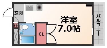 アーバンライフ上島(ワンルーム/1階)の間取り写真