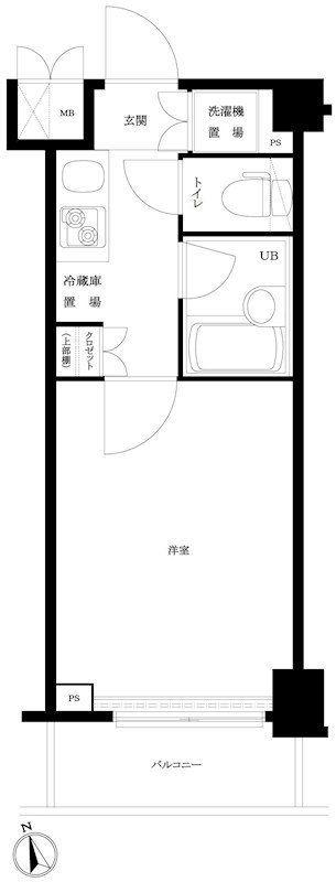ルーブル京浜蒲田(1K/3階)の間取り写真