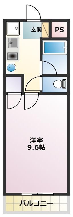 ベルシャイン(1K/3階)の間取り写真
