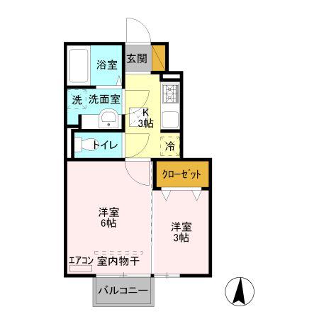 メルヴェーユ(2K/1階)の間取り写真