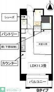 ANGELINA(1LDK/4階)の間取り写真