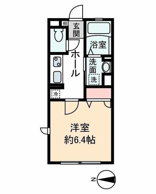 クレール井土ヶ谷(1K/1階)の間取り写真